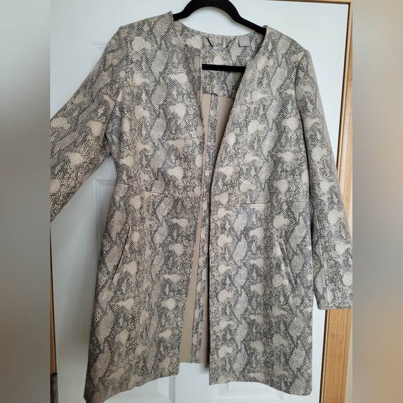 Chico's Faux Suede Snake Print Topper Jacket - Picture 4 of 8